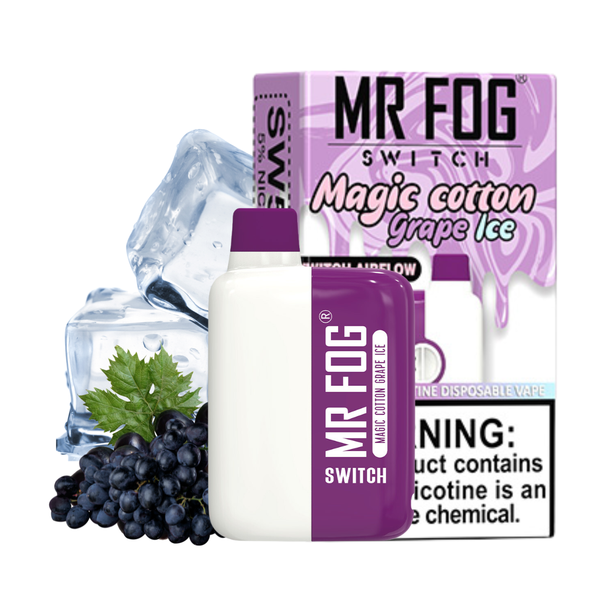 MR FOG Vape Switch 5500 Puffs Magic Cotton Grape Ice MR FOG Vape Switch 5500 Puffs Magic Cotton Grape Ice